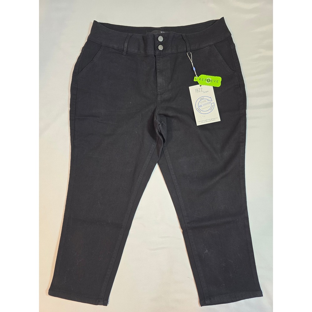 1822 Denim‎ Black Repreve Crop Skinny Jeans Womens Plus Size 20W Sustainable New